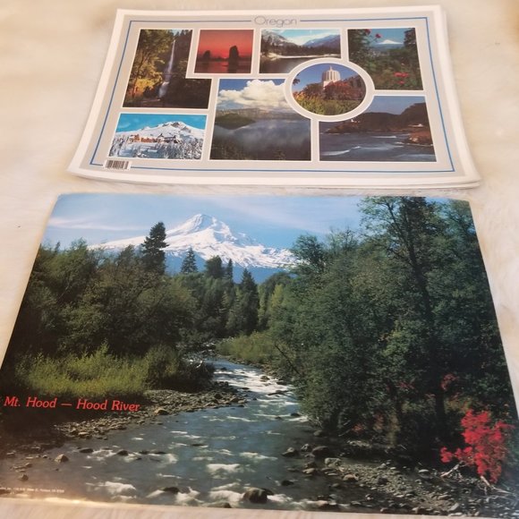 6 Oregon Scenic Photo Laminated Placemats Vintage - Picture 7 of 13